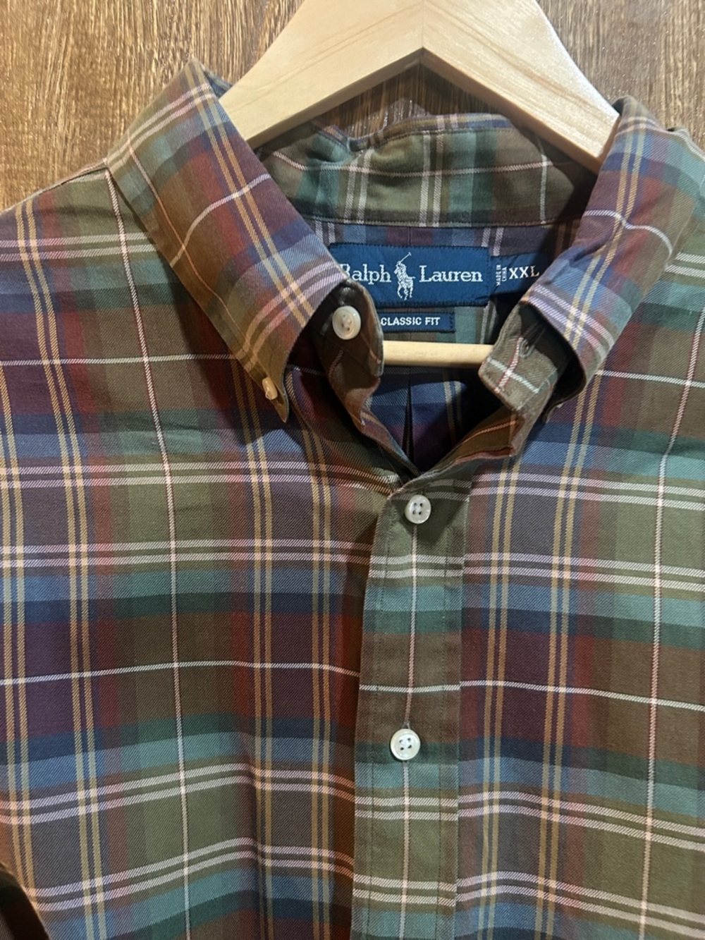 Polo Ralph Lauren Plaid Classic Fit Shirt Men’s XXL – Green Blue Burgundy
